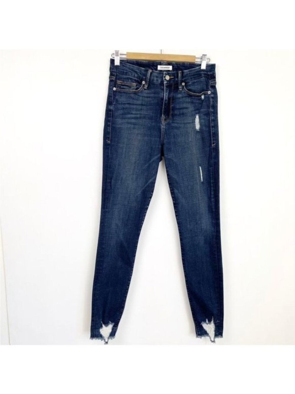 Good American high rise distressed skinny Jeans size 6